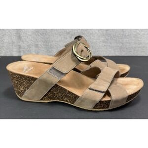 Dansko Susie Milled Nubuck Sandal Womens‎ EU 40 US 9.5 - 10 Taupe Slide Shoes
